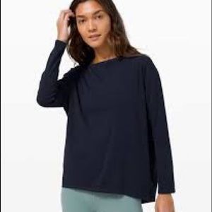 Lululemon Back in Action Long Sleeve In Midnight Navy Size 8